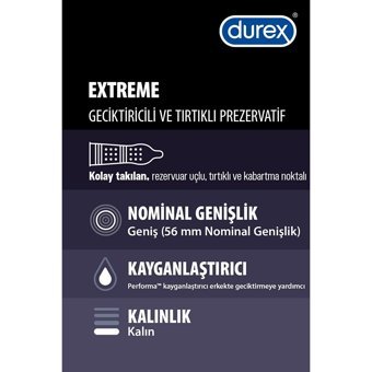 Durex Extreme Geciktiricili Tırtıklı Prezervatif 2x30'lu
