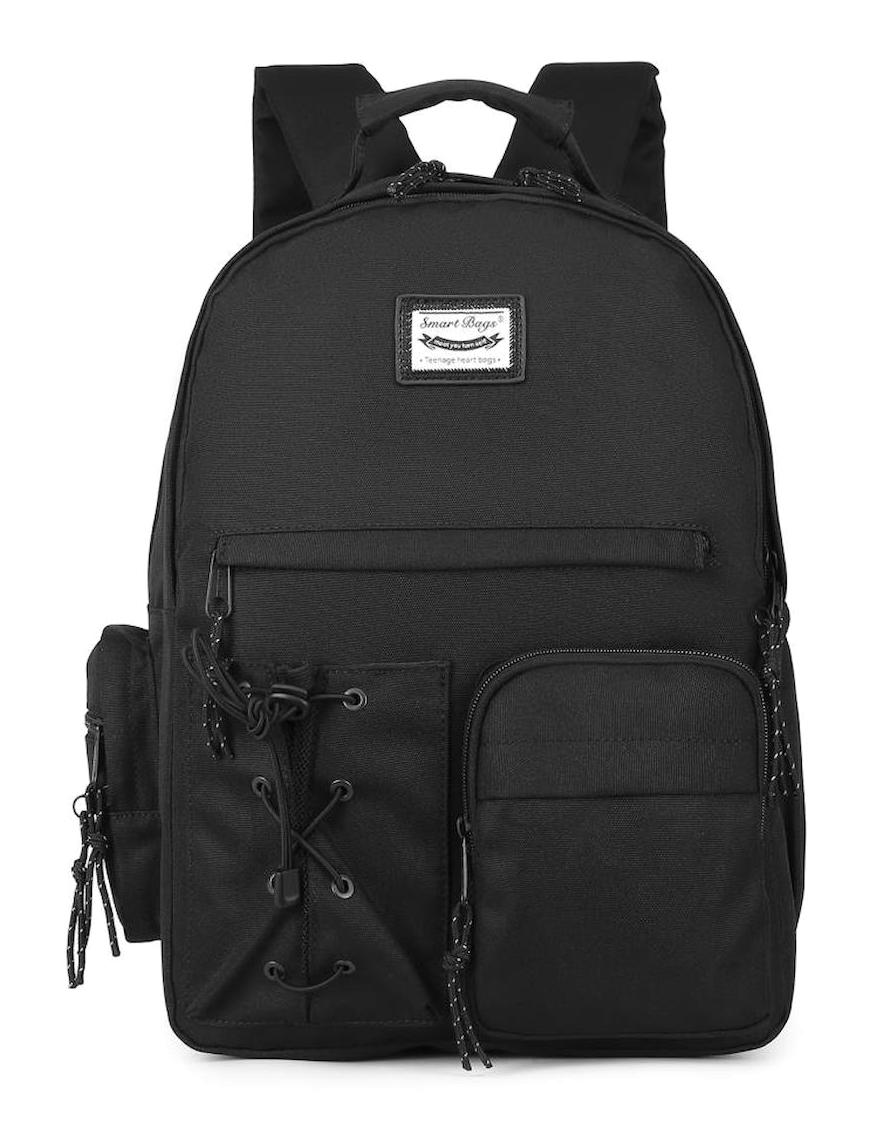 Smart Bags 3205 Çok Gözlü Siyah Lise-Üniversite Unisex Sırt Çantası
