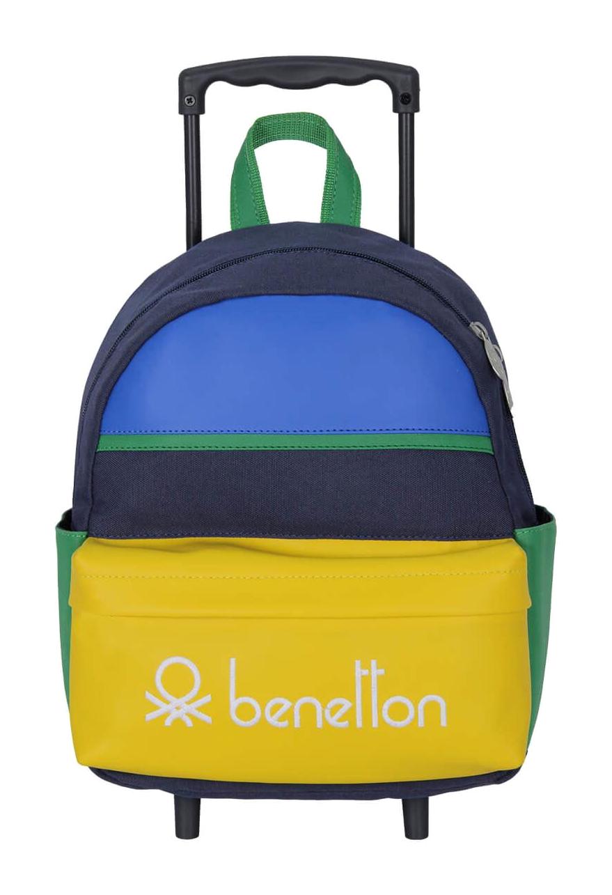 United Colors Of Benetton 70167 Tekerlekli Su Geçirmez 2 Gözlü Çok Renkli Anaokulu Unisex Çekçekli Çantası