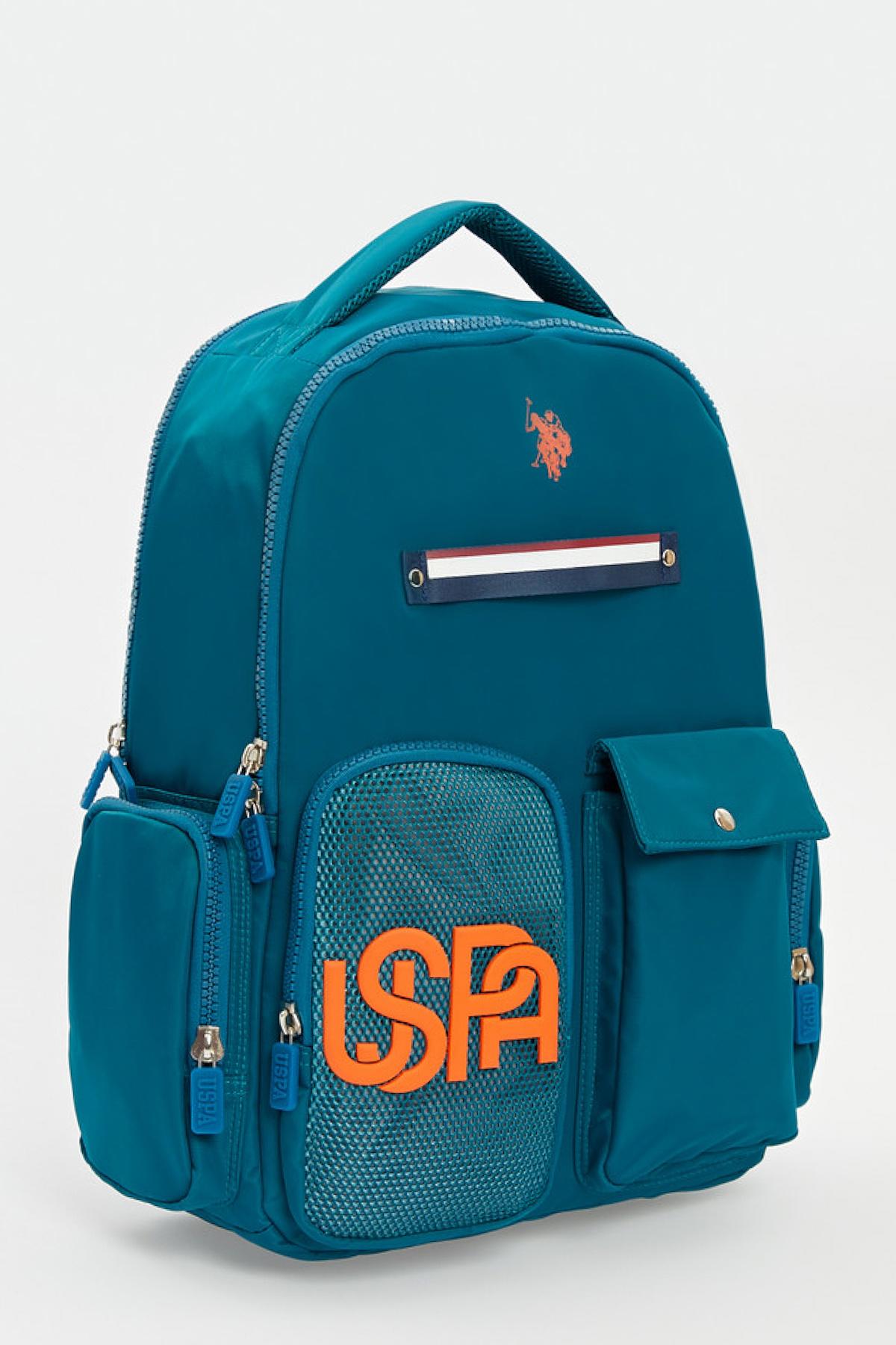 U.S. Polo Assn. 2315 Su Geçirmez 4 Gözlü Mavi Lise-Üniversite Unisex Sırt Çantası