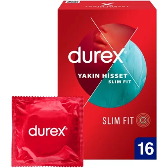 Durex Yakın Hisset Slim Fit Ultra İnce Prezervatif 16'lı