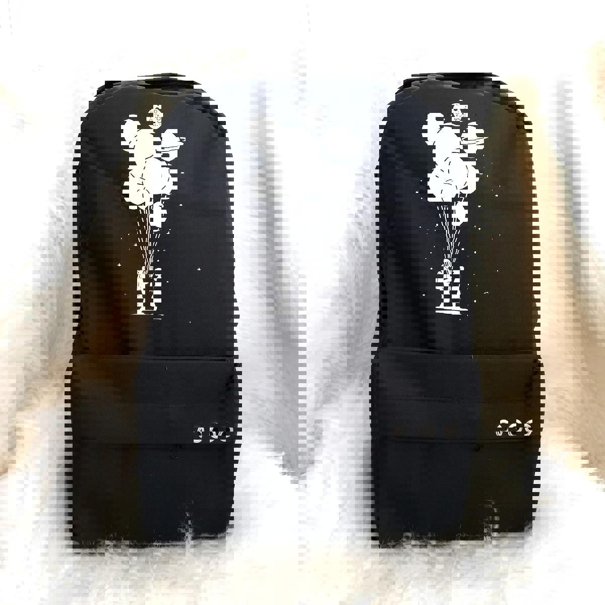 Dream Butik Balon 2 Gözlü Siyah Lise-Üniversite Unisex Sırt Çantası