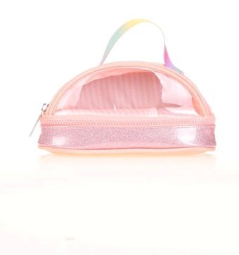 Kaukko Crescent Magic Dreams Leather Salmon K2684 Pembe Şeffaf Silikon Bölmeli Çift Gözlü Oval Cüzdan Kalemlik
