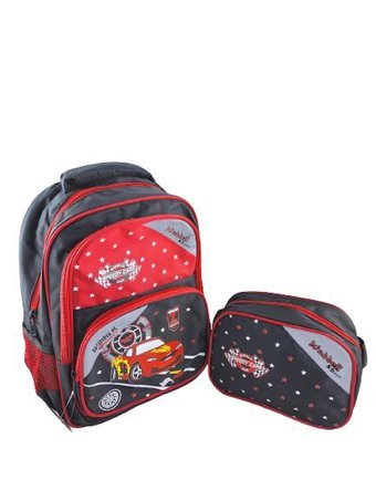 Yaygan Çanta Araba 3 Gözlü Kırmızı İlkokul Unisex Sırt Çantası