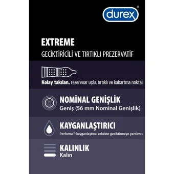 Durex Extreme Geciktiricili Tırtıklı Prezervatif 2x20'li