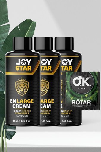 Okey Rötar Geciktiricili Prezervatif Tekli+Joystar En Large Erkeklere Özel Büyütücü Krem 3 Adet