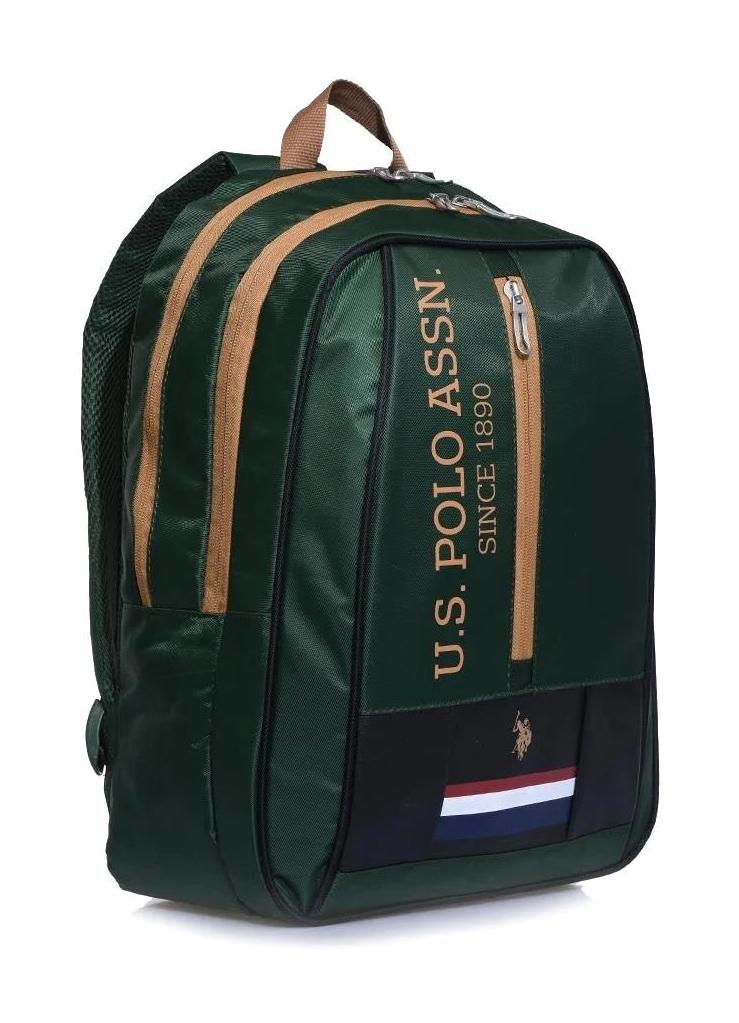 U.S. Polo Assn. PLÇAN23093 Su Geçirmez 2 Gözlü Haki Lise-Üniversite Unisex Sırt Çantası