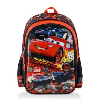 Frocx 48252 Şimşek Mcqueen Cars Su Geçirmez 2 Gözlü Siyah İlkokul Erkek Çocuk Sırt Çantası