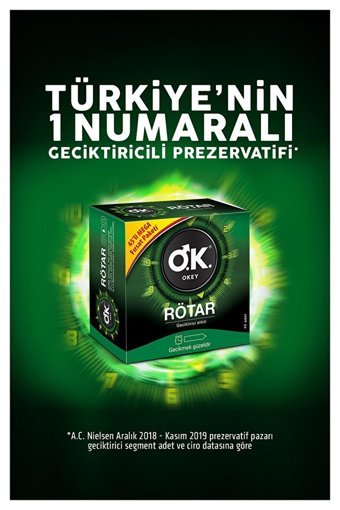 Okey Rötar Geciktiricili Prezervatif 45'li+Okey Kayganlaştırıcı Jel 100 ml
