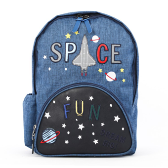 Kids A More Space Fun Uzay 2 Gözlü Lacivert İlkokul Erkek Sırt Çantası