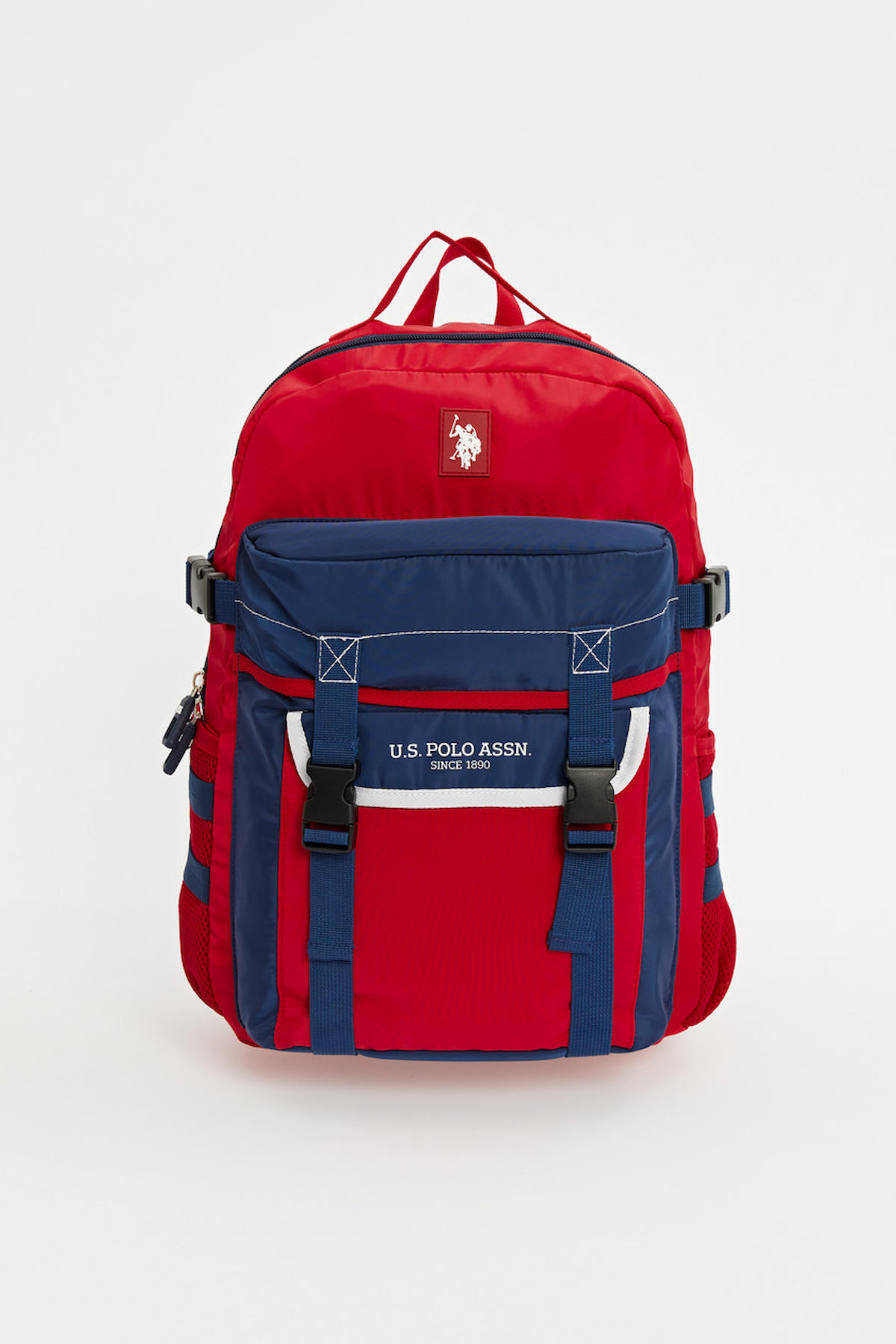 U.S. Polo Assn. PLÇAN23187 Su Geçirmez 3 Gözlü Kırmızı Lise-Üniversite Unisex Sırt Çantası