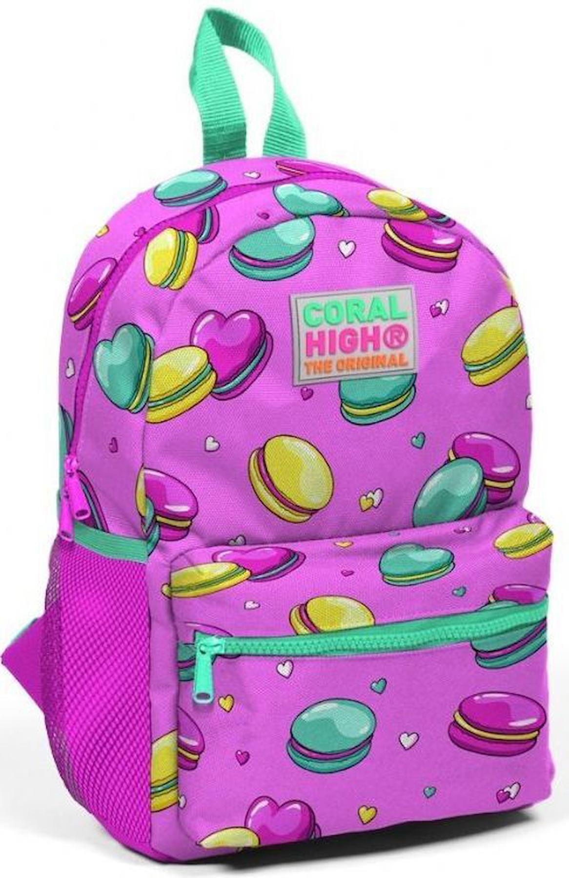 Yaygan Çanta Kids Macaron 2 Gözlü Çok Renkli Anaokulu Kız Çocuk Sırt Çantası