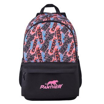 Panther PT-3893 Yazılı Su Geçirmez 2 Gözlü Siyah İlkokul Unisex Sırt Çantası