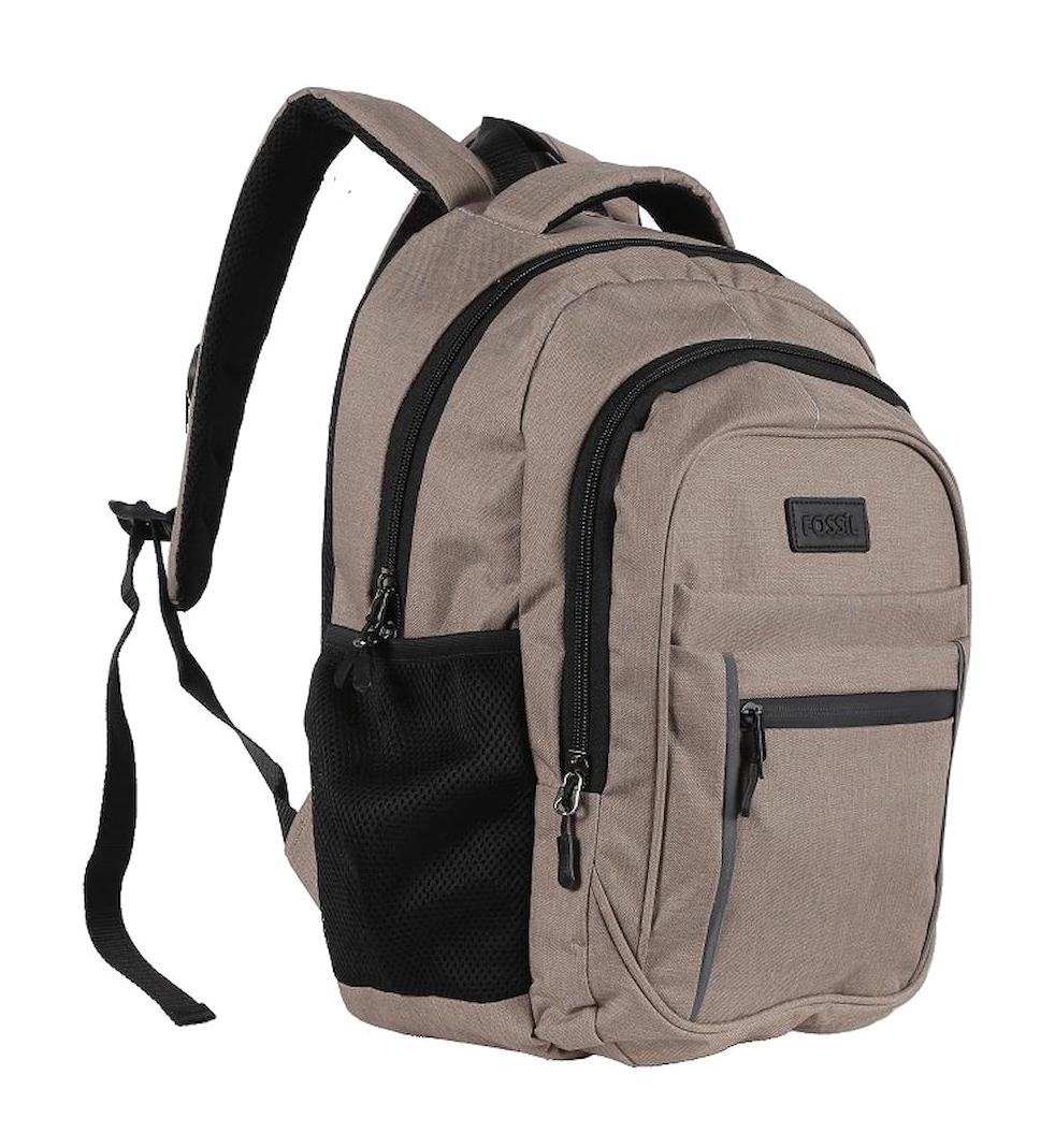 Fossil 9501-20 Su Geçirmez 4 Gözlü Bej Lise-Üniversite Unisex Sırt Çantası