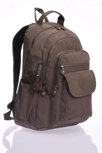 Celonia 8803 Su Geçirmez 6 Gözlü Kahverengi Lise-Üniversite Unisex Sırt Çantası