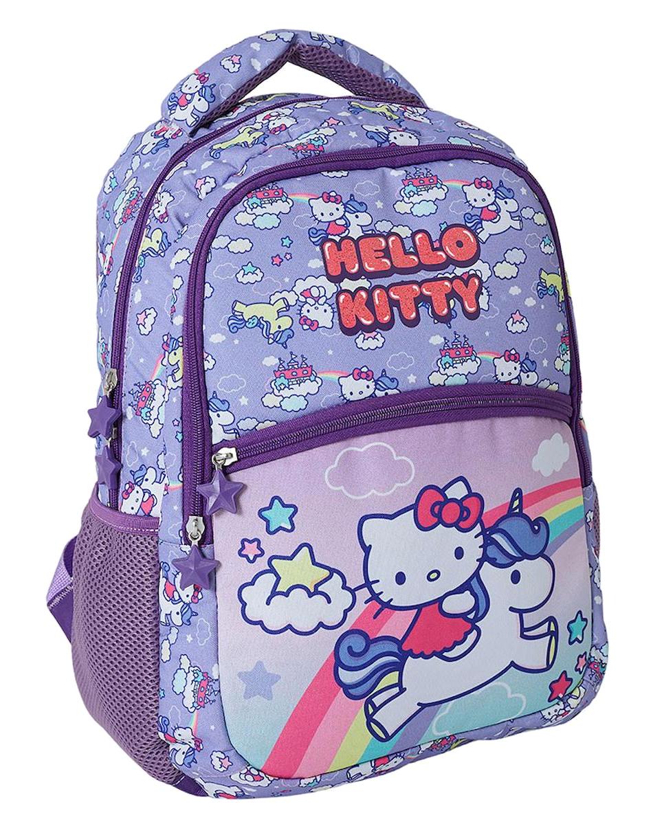 OBM 2215 Hello Kitty 3 Gözlü Mor İlkokul Kız Çocuk Sırt Çantası