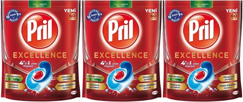 Pril Excellence Tablet Bulaşık Makinesi Deterjanı 3x60 Adet
