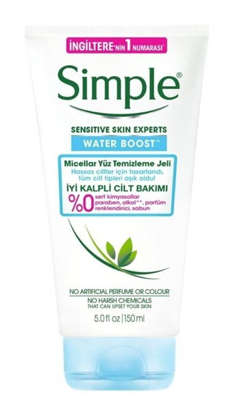 Simple Water Boost Micellar Tüm Ciltler İçin Yüz Temizleme Jeli 150 ml