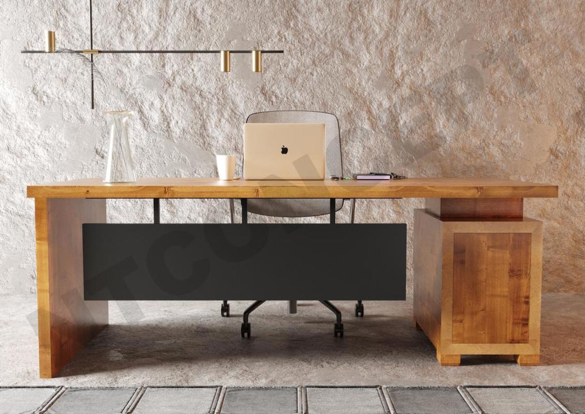 Ntconcept Ken Ahşap Metal Ceviz Çalışma Masası