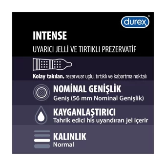 Durex Intense Tırtıklı Prezervatif 20'li+Durex Intense Delight Bullet Vibratör