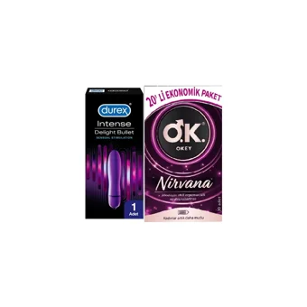 Okey Nirvana Prezervatif 20'li+Durex Intense Delight Bullet Vibratör