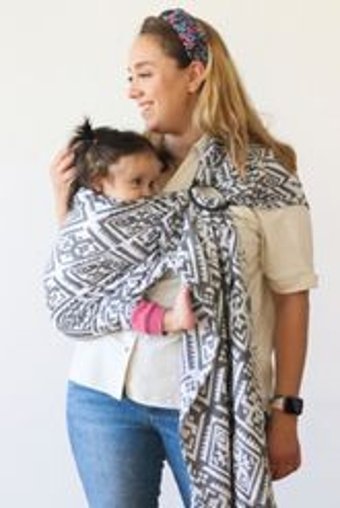 ZuBu Wrap Sling Cube Beyaz-Kahverengi Halka Sling