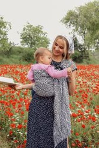 Babalinbaby Yıldızlar Beyaz-Mavi Halka Sling