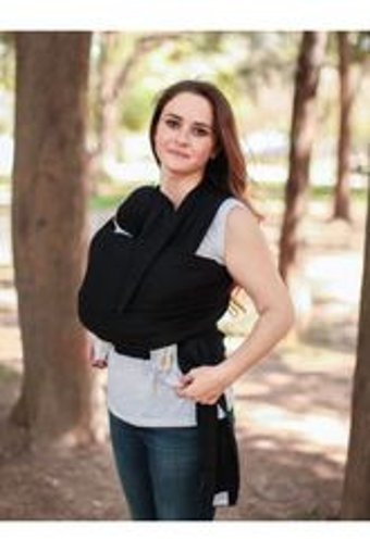 Babalinbaby Benekli Beyaz-Lacivert Wrap Sling
