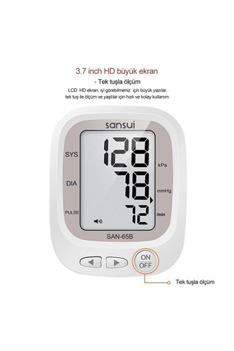 Sansui Kf-65B 2 Kullanıcı 384 Ölçüm Hafızalı Konuşan Dijital Koldan Tam Otomatik Tansiyon Aleti