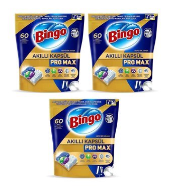 Bingo Akıllı Kapsül Pro Max Tablet Bulaşık Makinesi Deterjanı 3 x 60 Adet