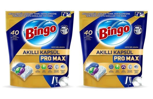 Bingo Akıllı Kapsül Pro Max Tablet Bulaşık Makinesi Deterjanı 2 x 40 Adet