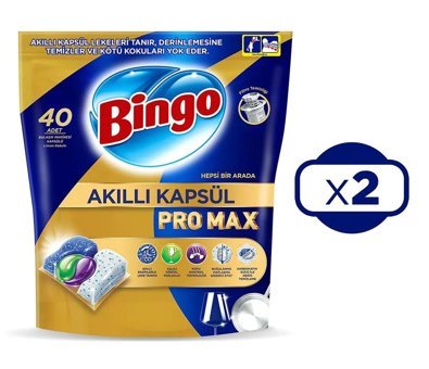Bingo Akıllı Kapsül Pro Max Tablet Bulaşık Makinesi Deterjanı 2 x 40 Adet