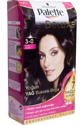 Palette Deluxe 3-0 Koyu Kahve Amonyaksız Krem Saç Boyası 4x60 ml