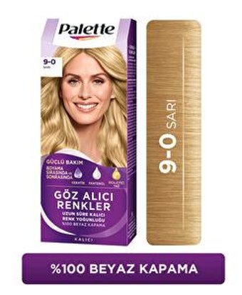 Palette Göz Alıcı Renkler 9-0 Sarı Amonyaksız Krem Saç Boyası 50 ml