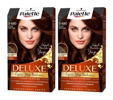 Palette Deluxe 5-680 Altın Kestane Amonyaksız Krem Saç Boyası 2x60 ml