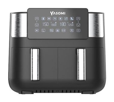 Yasomi Y80 Airfryer 8 lt İki Hazneli Yağsız Sıcak Hava Fritözü Siyah