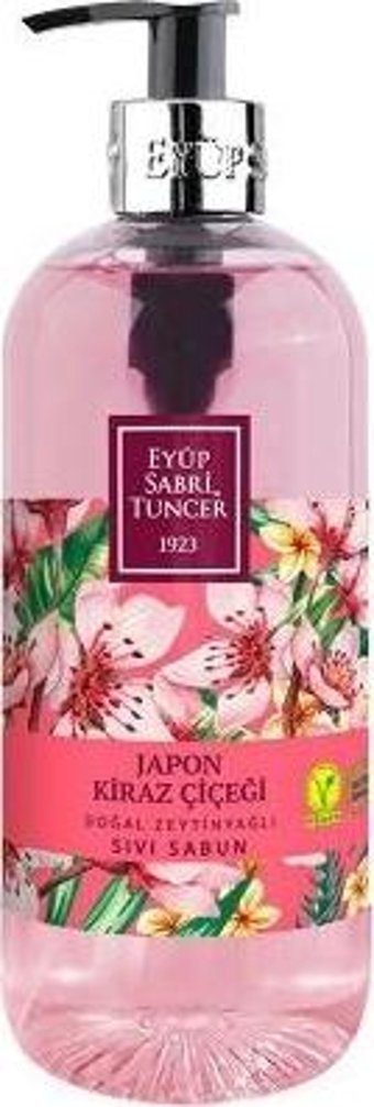 Eyüp Sabri Tuncer Japon Kiraz Çiçeği Alkolsüz Vegan Parabensiz Organik Nemlendiricili 4'lü 500 ml Sıvı Sabun
