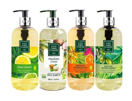 Eyüp Sabri Tuncer Karışık Alkolsüz Vegan Parabensiz Organik Nemlendiricili 4'lü 500 ml Sıvı Sabun