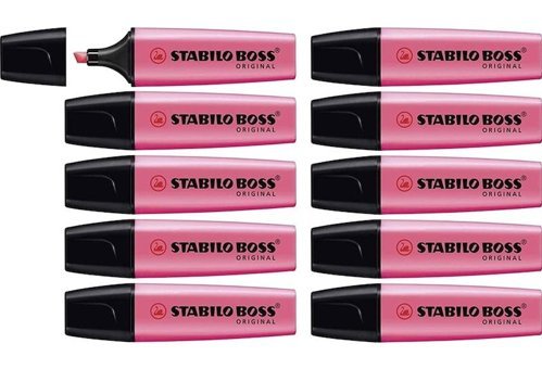 Stabilo Boss 10'lu Pastel Pembe Kesik Uçlu Fosforlu Kalem Seti