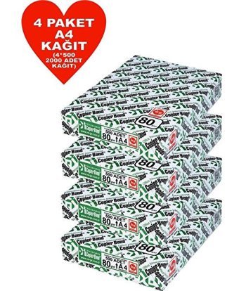Copier Bond A4 80 gr 4x500 Yaprak 4 Top Beyaz Fotokopi Kağıdı