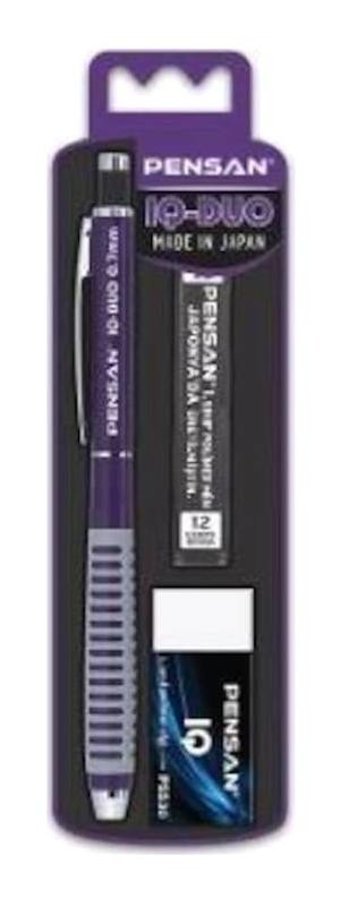 Pensan IQ Duo Silgili Plastik Metalik Mor 0.7 mm Uçlu Versatil Kalem Seti