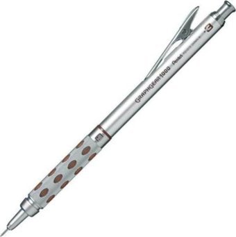 Pentel Graphgear 1000 Silgili Metal Metalik Gri 0.3 mm Uçlu Versatil Kalem
