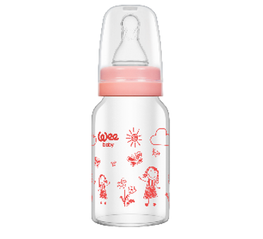 Wee Baby Cam Yenidoğan Yavaş Akışlı 0-6 Ay Pembe Yuvarlak Uçlu Biberon 125 ml