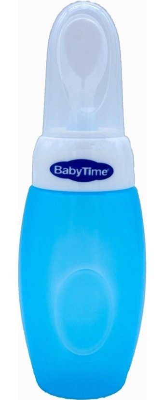 Babytime Plastik 6+ Ay Mavi Kaşık Biberon 225 ml