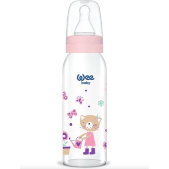 Wee Baby Klasik Cam Gaz Yapmayan Antikolik Yenidoğan 0+ Ay Pembe Yuvarlak Uçlu Biberon 250 ml