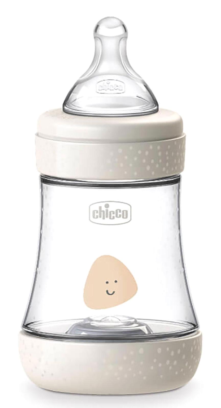 Chicco Perfect5 Polipropilen Gaz Yapmayan Antikolik Yenidoğan Yavaş Akışlı 0+ Ay Desenli Şeffaf Damaklı Biberon 150 ml