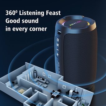 Zealot S49BT 3.7 W Taşınabilir Işıklı Siyah Bluetooth Hoparlör