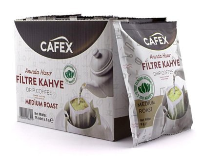 Cafex Medium Roast Sade Öğütülmüş Filtre Kahve 16x8 gr