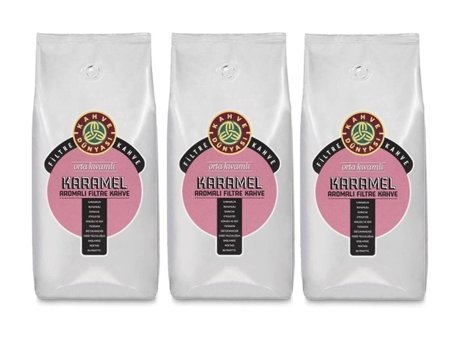 Kahve Dünyası Karamel Aromalı Arabica Çekirdek Filtre Kahve 3x1 kg
