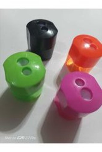 Mikro Kapaklı Manuel Plastik Kalemtıraş Kahverengi 4 Adet